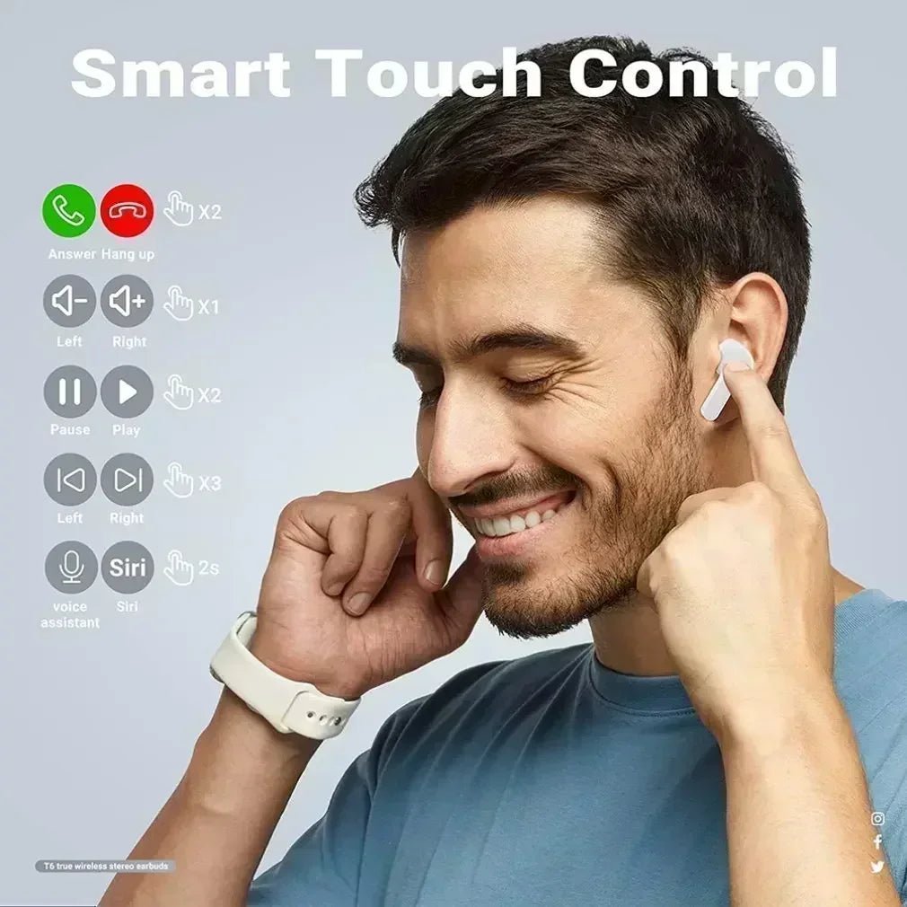 Wireless Earbuds LED Power Digital Display Headset Stereo Sound Bluetooth Earphones for iPone Xiaomi Lenovo Headphone