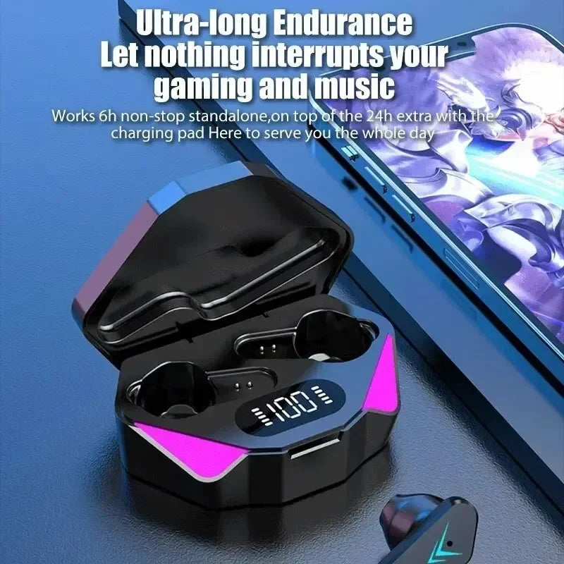 Gaming Earbuds Wireless Bluetooth Earphones With Mic Bass Audio Sound Positioning 9D Stereo Music HiFi Headset For Gamer