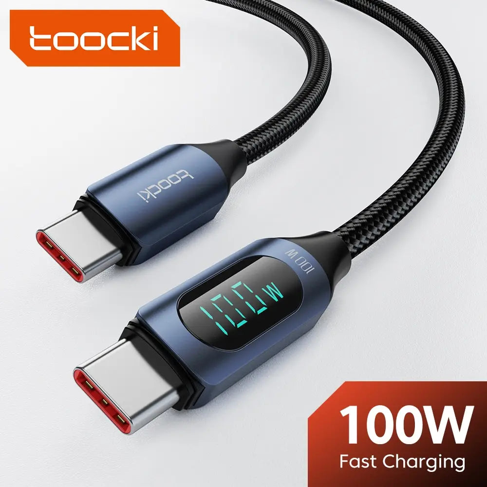 Type C to Type C Cable 100W PD Fast Charging Charger USB C to USB C Display Cable For Xiaomi POCO F3 Realme Macbook iPad