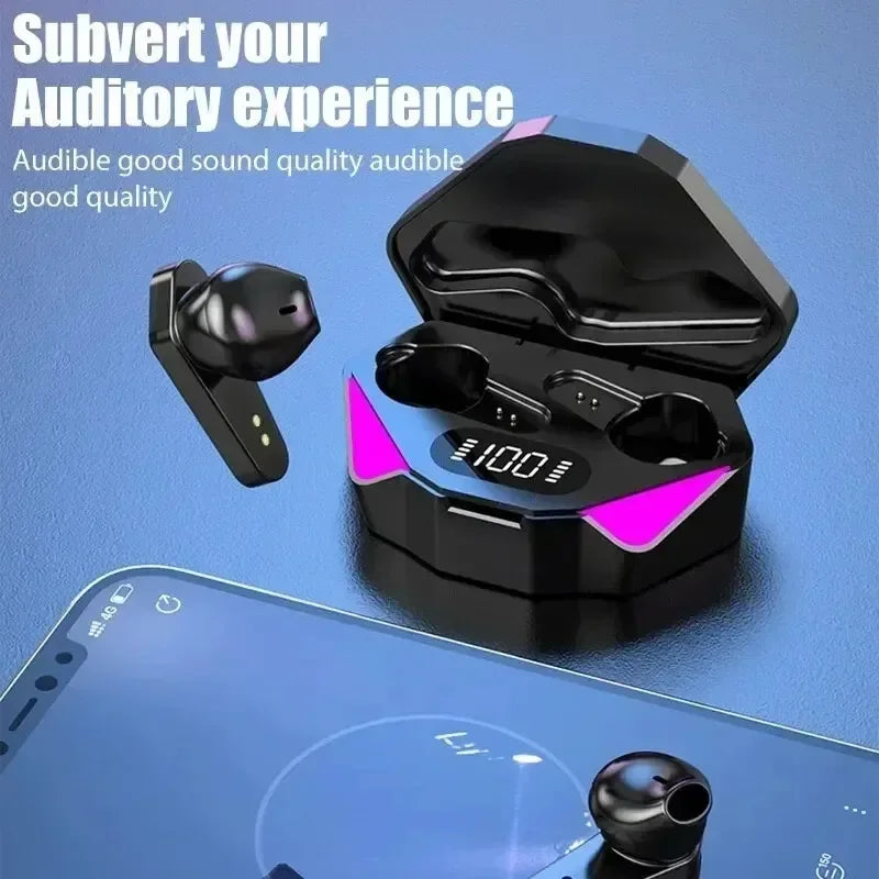 Gaming Earbuds Wireless Bluetooth Earphones With Mic Bass Audio Sound Positioning 9D Stereo Music HiFi Headset For Gamer